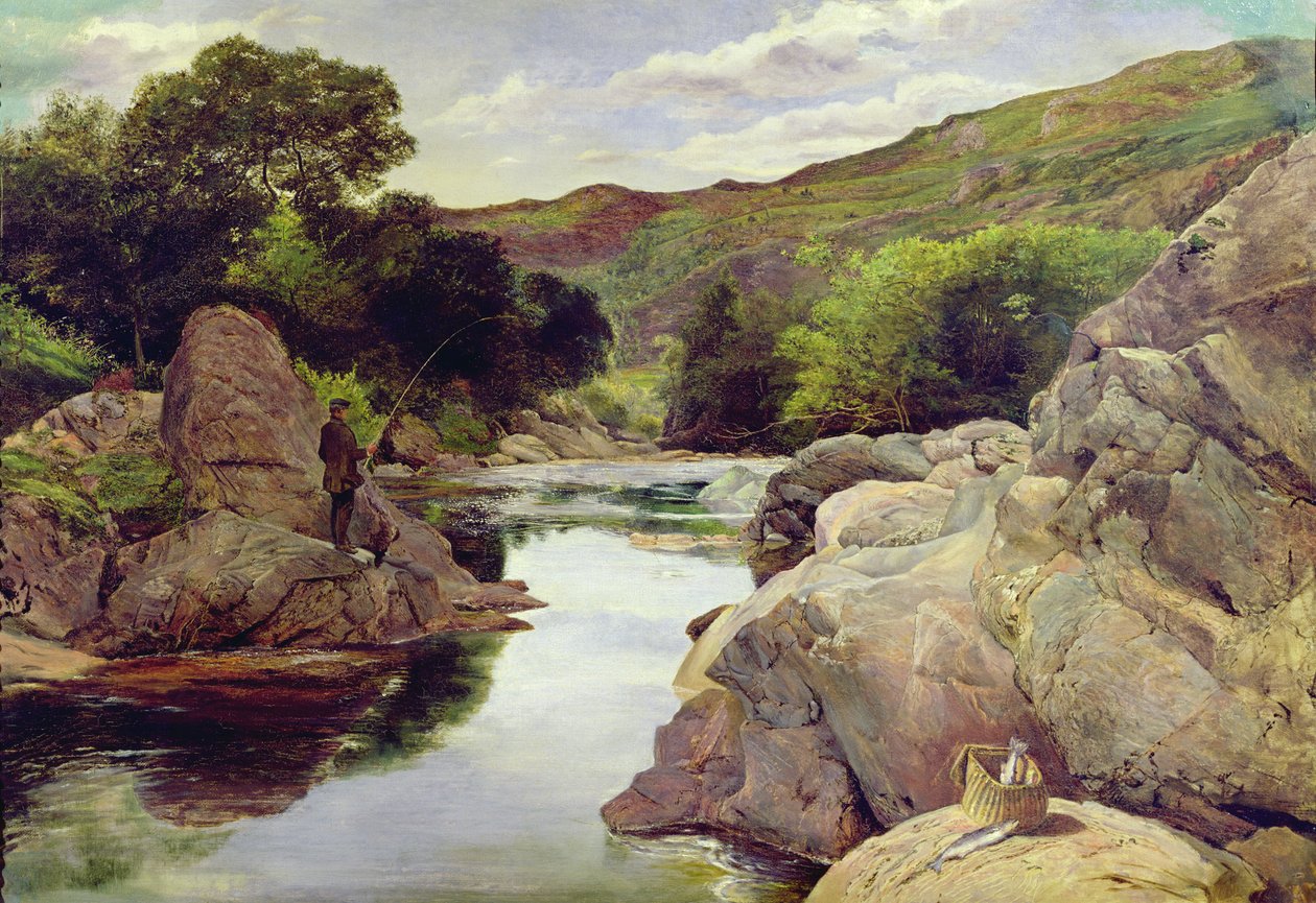 Glenfinlas s Millais Fishing, 1853 od William Henry Millais