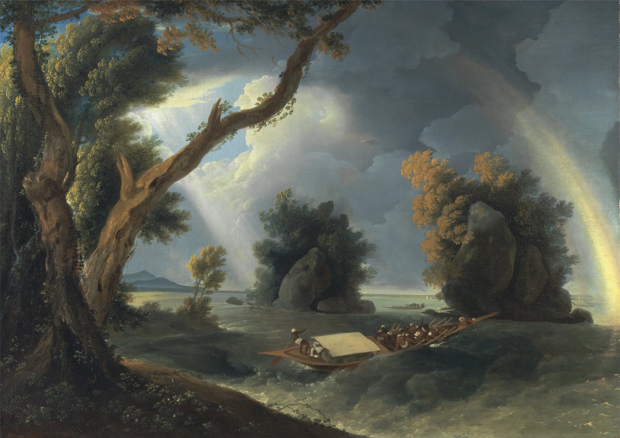 Storm on the Ganges, with Mrs.Hastings near the Col-gon Rocks od William Hodges