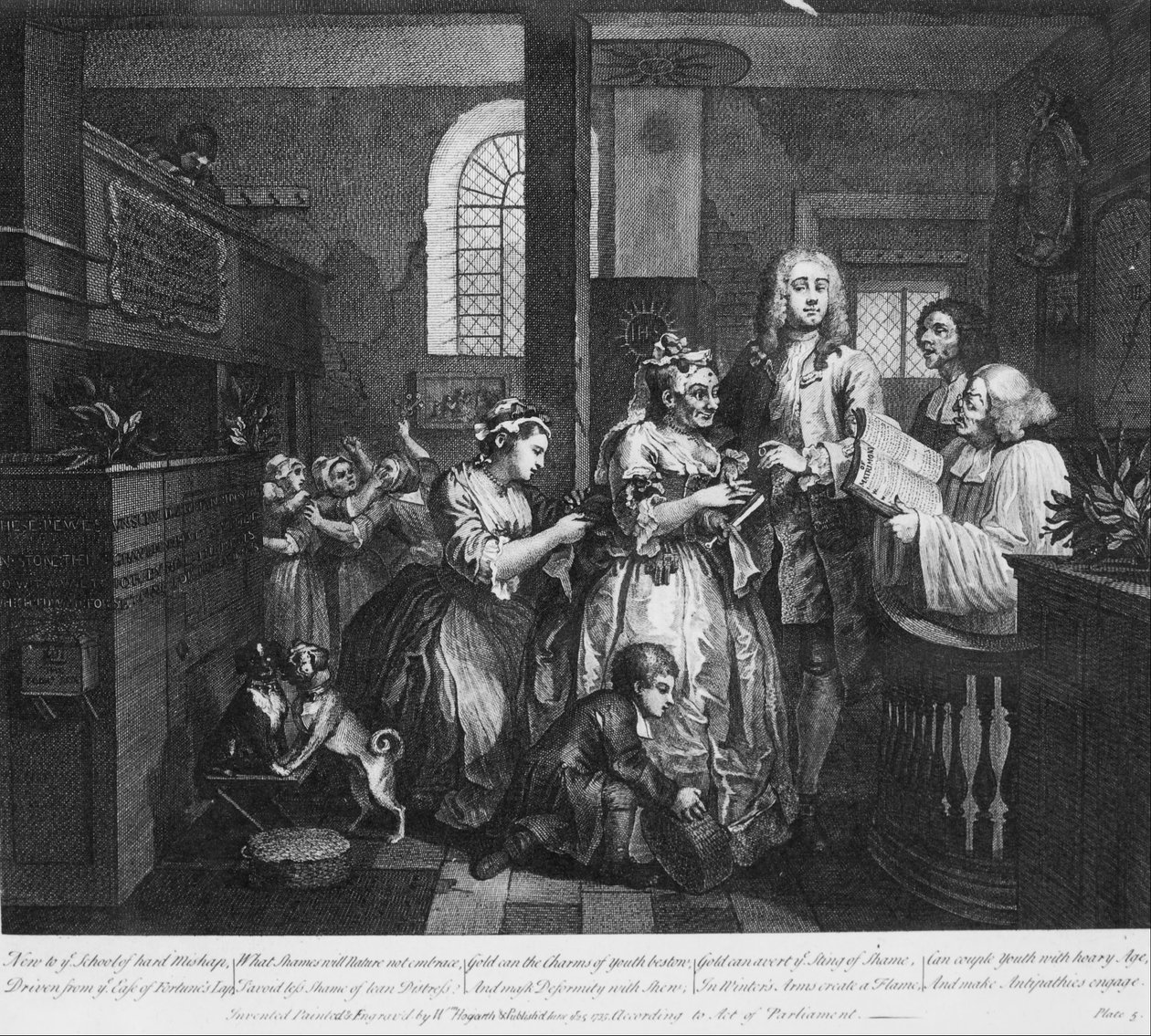 A Rakes Progress, Talíř 5, Ženatý se starou pannou od William Hogarth