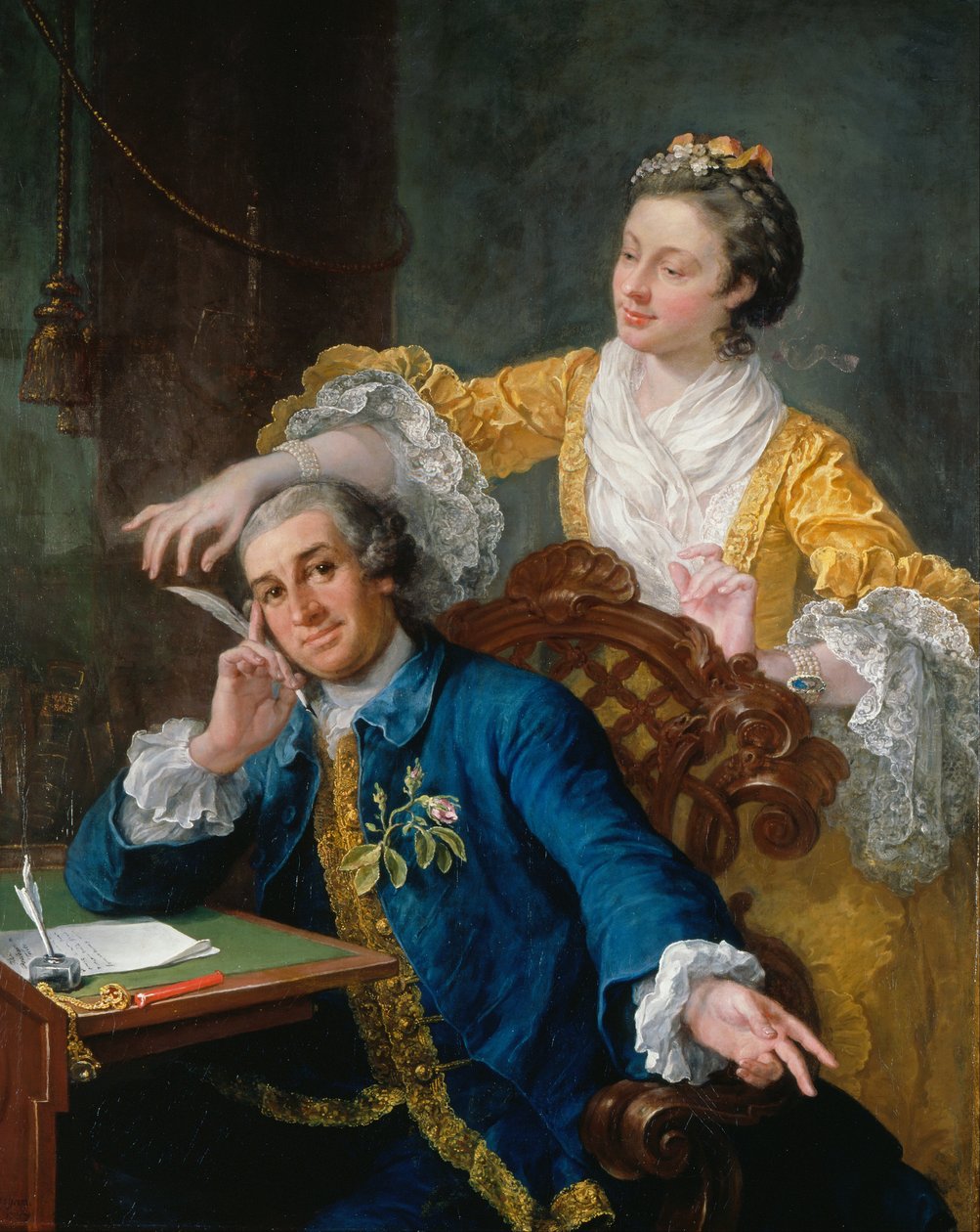 David Garrick (1717-79) s manželkou Evou-Marií Veigel, La Violette nebo Violetti (1725 od William Hogarth