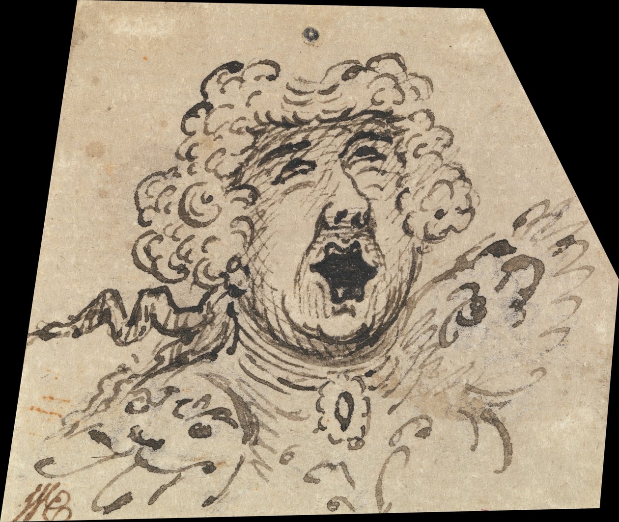 Groteskní ženská hlava od William Hogarth