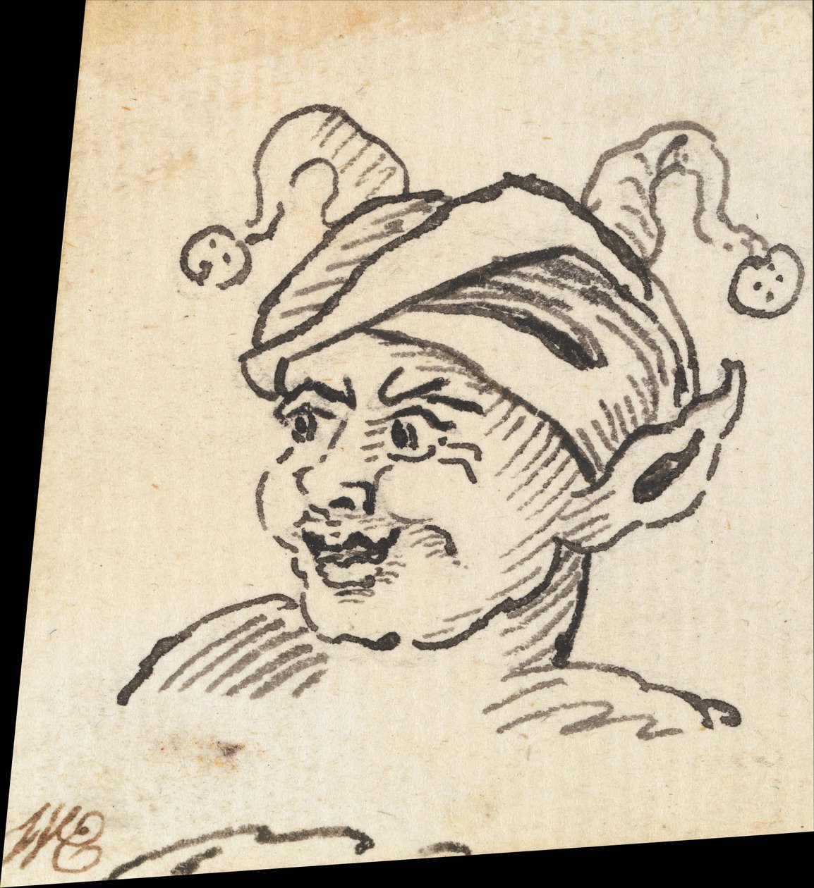 Groteskní mužská hlava od William Hogarth