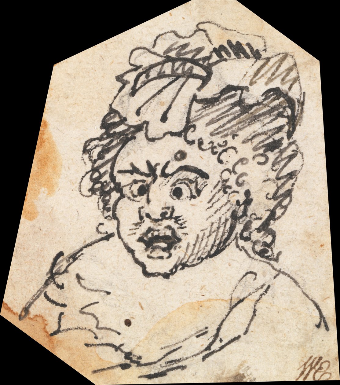 Groteskní mužská hlava od William Hogarth