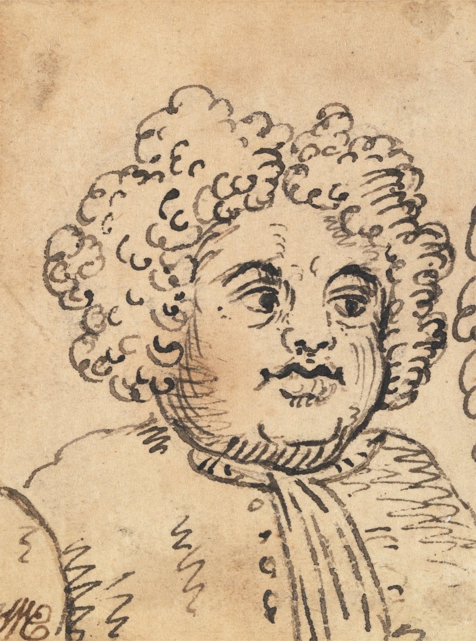 Groteskní mužská hlava od William Hogarth