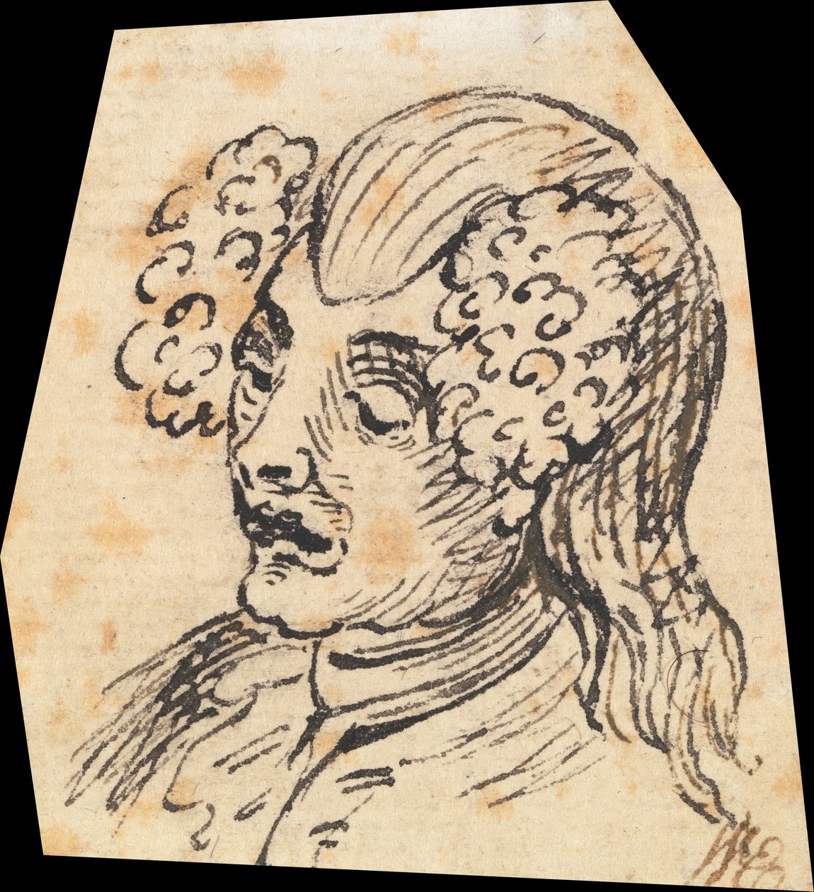 Groteskní mužská hlava od William Hogarth