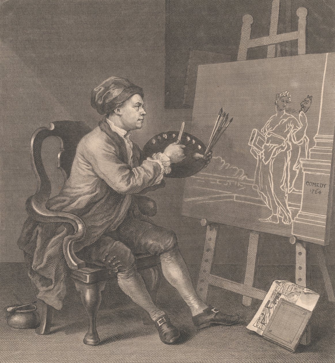 Hogarth Malování komické múzy od William Hogarth