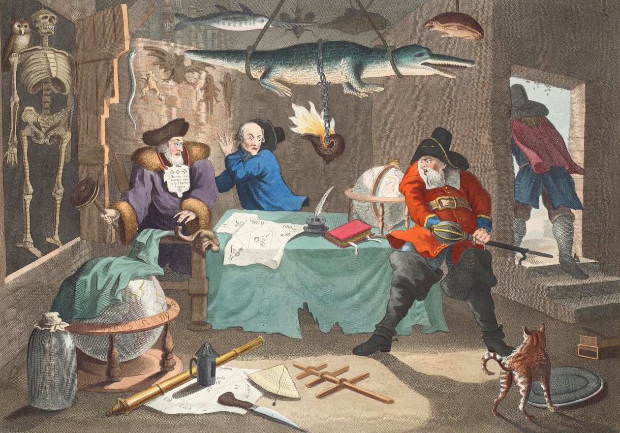 Hudibras bije Sidrofela a jeho muže Whachuma, z knihy "Hudibras" od Samuela Butlera, ilustrace z knihy "Hogarth Restored: Hogarth: The Whole Works of the celebrated William Hogarth, re-engraved by Thomas Cook", vyd. od William Hogarth