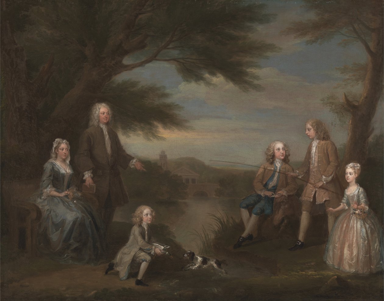 John a Elizabeth Jeffreys a jejich děti od William Hogarth