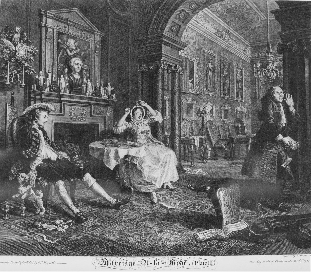Manželství à la Mode, talíř 2 (brzy ráno) od William Hogarth