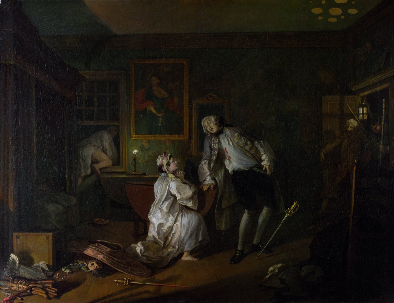 Manželství A-la-Mode: 5, Bagnio od William Hogarth