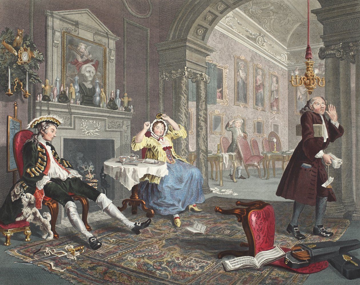 Marriage a la Mode, Plate II, The Tete a Tete, ilustrace z 