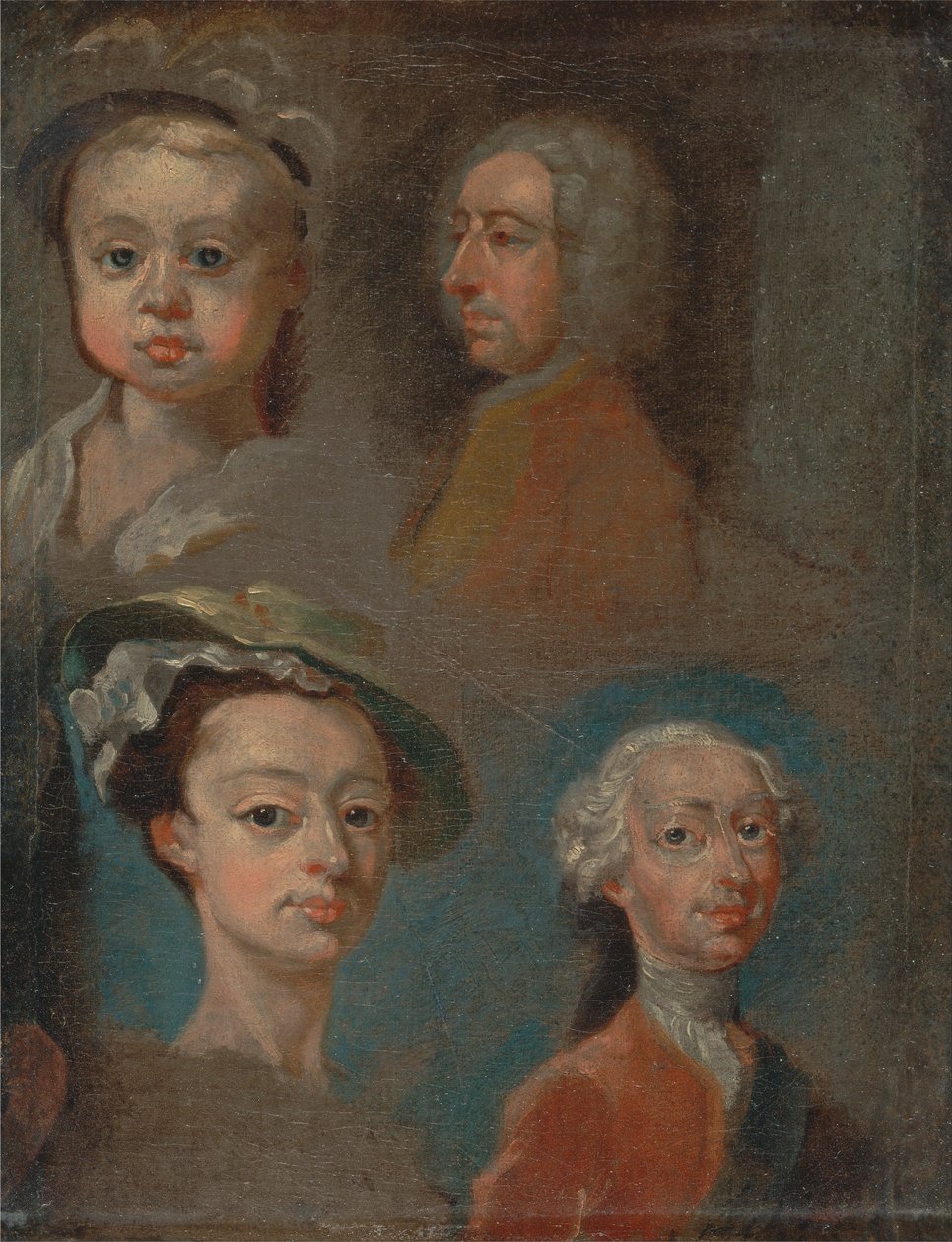 Studie hlav od William Hogarth