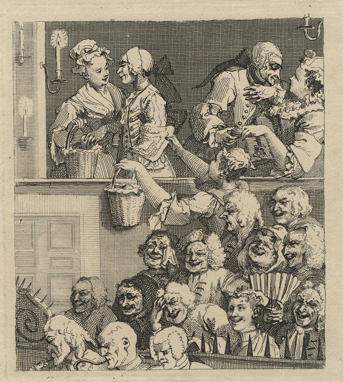 Smějící se obecenstvo (nebo potěšené publikum) od William Hogarth