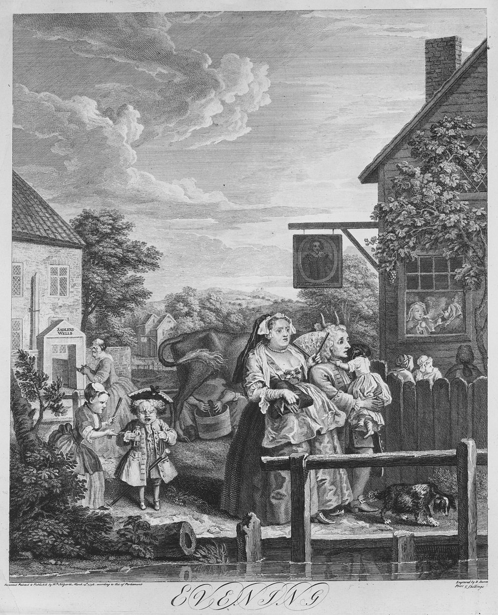 Denní doba, večer, 1738 od William Hogarth