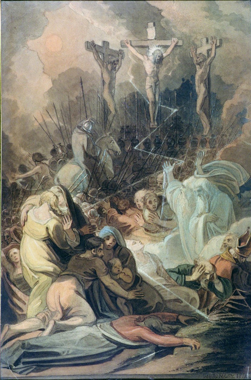 Ukřižování (akvarel) od William I Bromley
