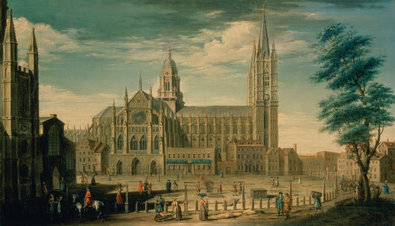 Severní průčelí Westminsterského opatství od William James