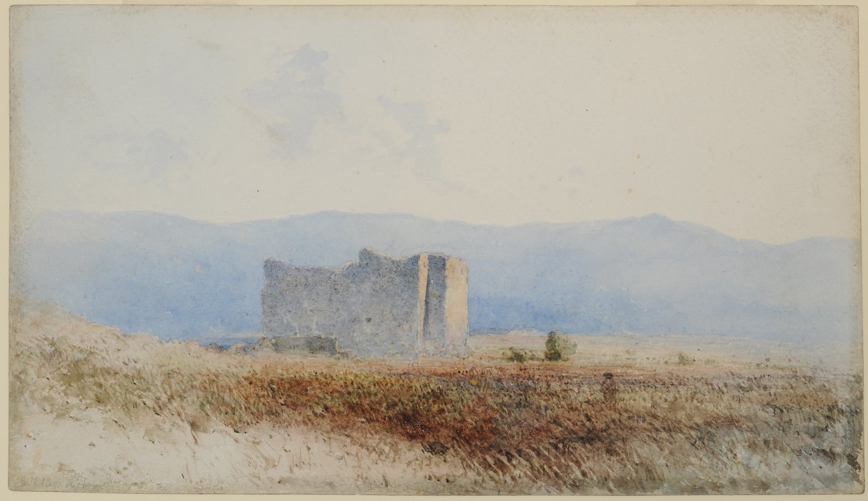 Buits Castle, poblíž Bewcastle, 1840-58 (wc na papíře) od William James Blacklock