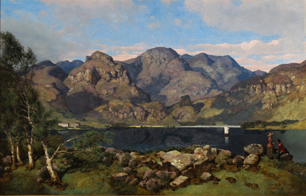 Derwentwater při pohledu na Borrowdale, 1855 od William James Blacklock