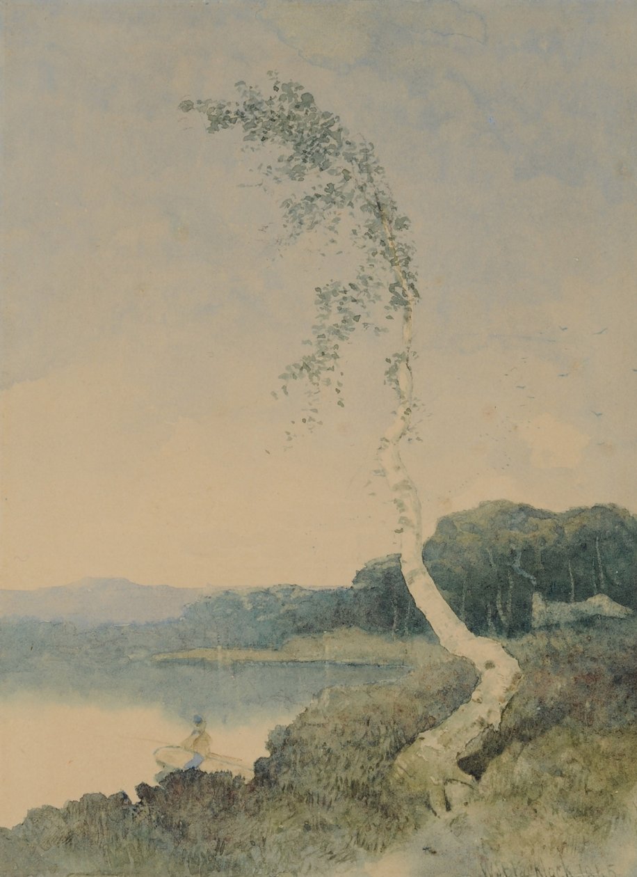 Silver Birch by a Lake, 1845 (wc na papíře) od William James Blacklock