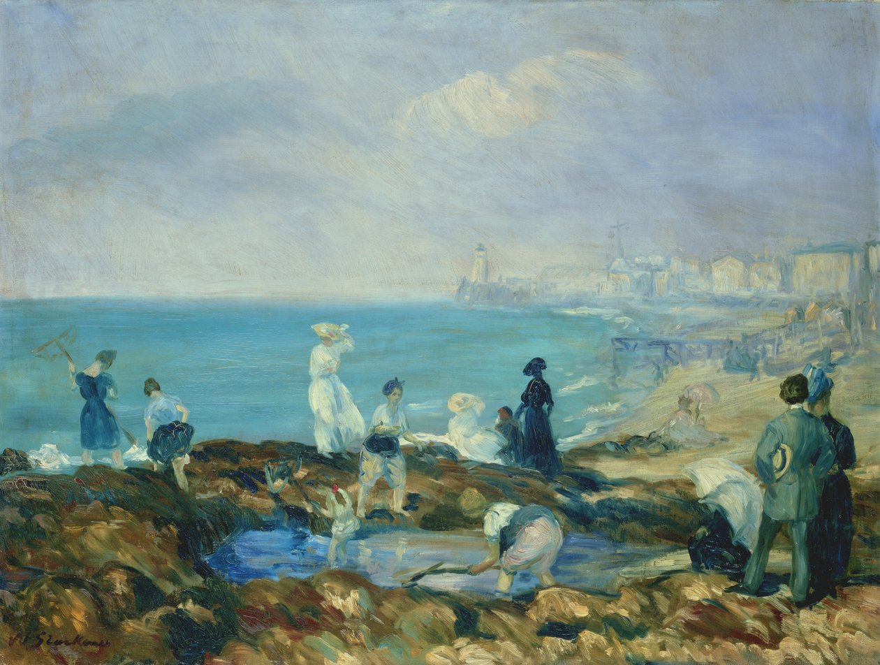 Postavy na pobřeží v Dieppe od William James Glackens