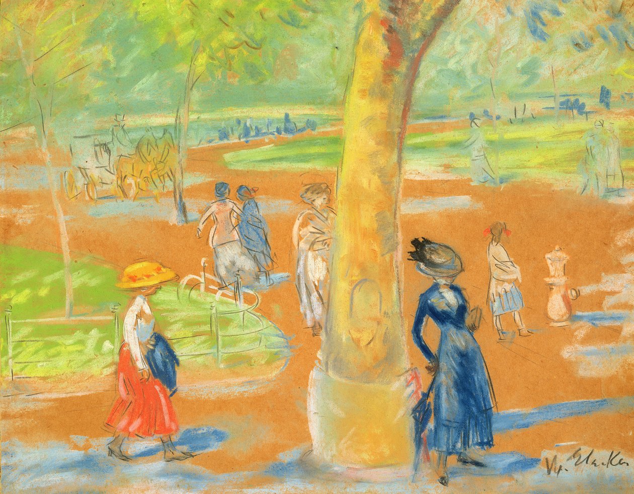 Park (Žena v modrém pod stromem) od William James Glackens