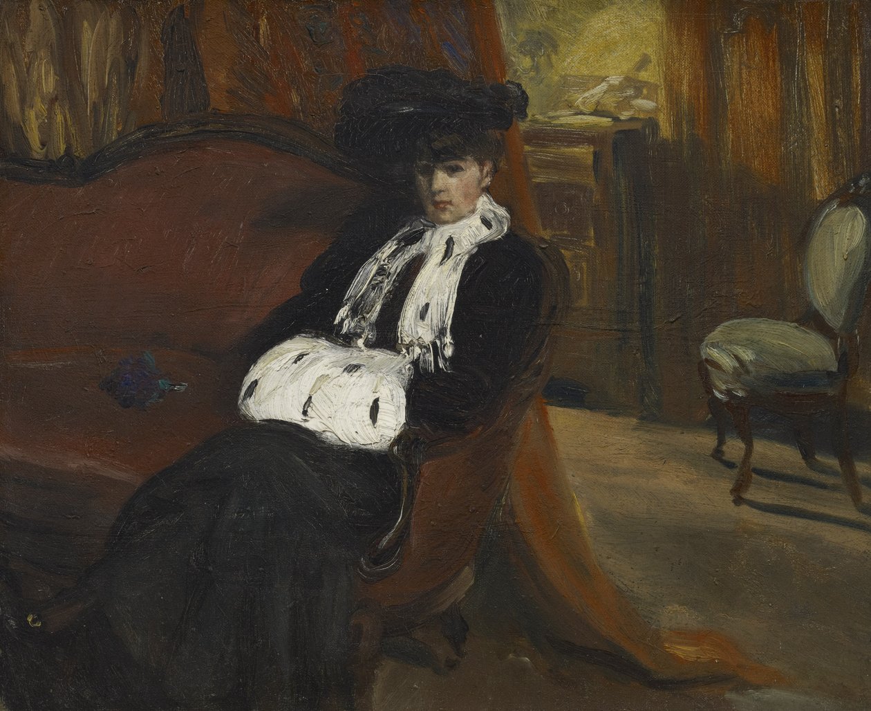 Hermelínový Muff, kolem roku 1903 od William James Glackens