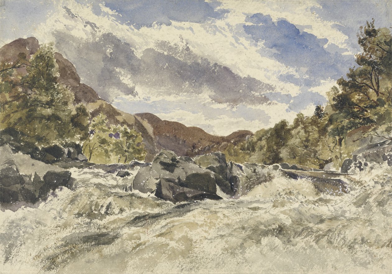 Mountain Torrent (wc na papíře) od William James Muller