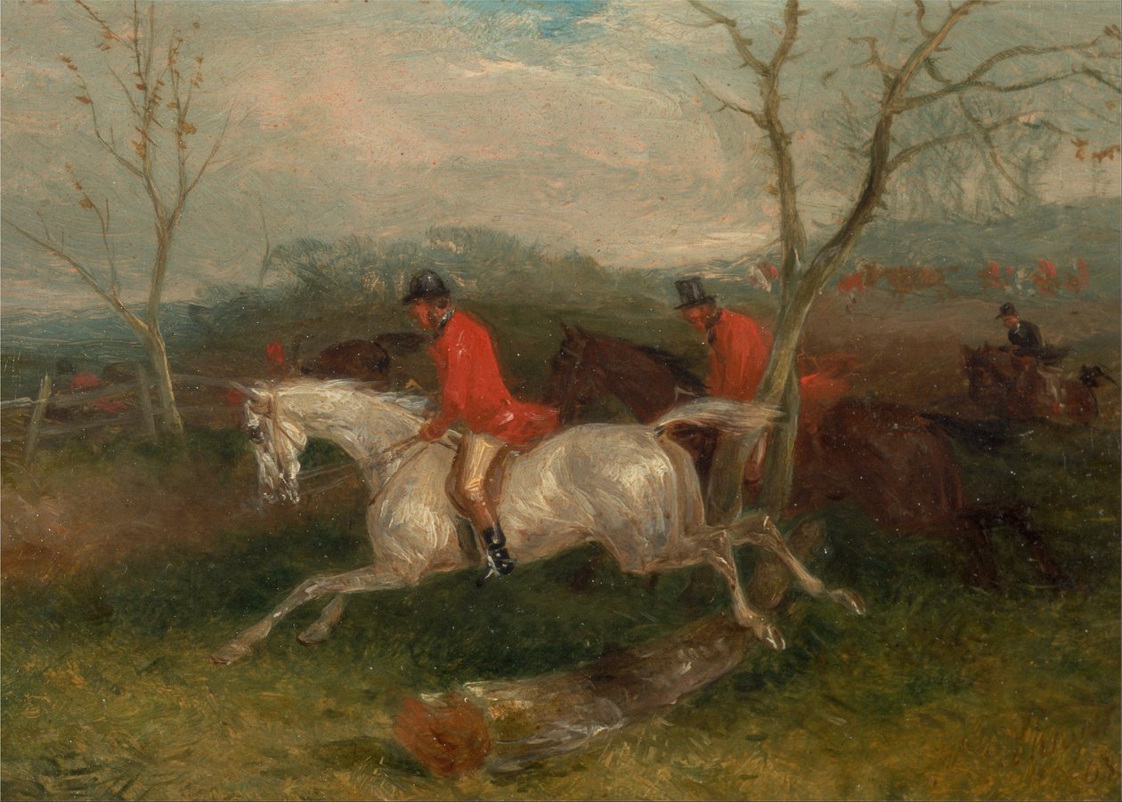 Foxhunting- Coming to a Fence (Full Cry) od William Joseph Shayer