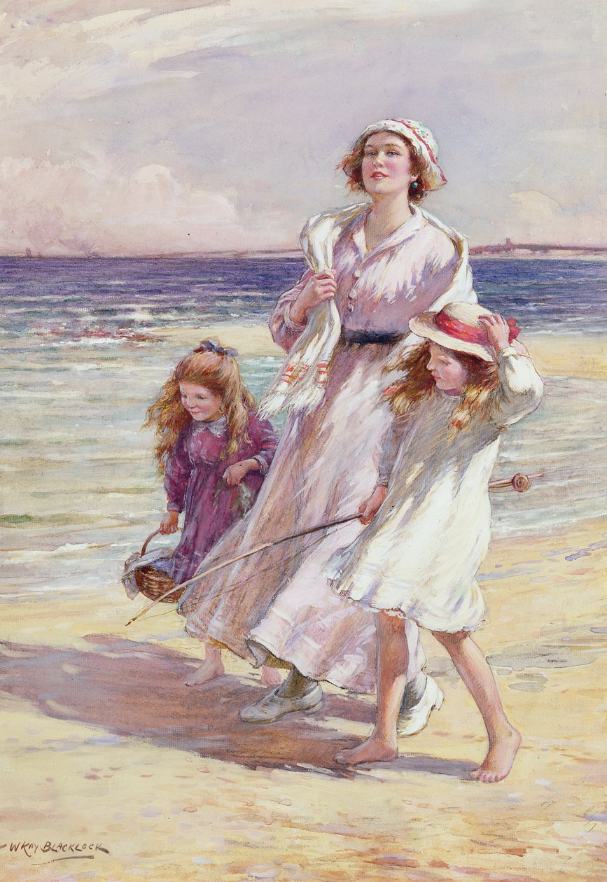 Breezy Day at the Seaside (wc a tužka na papíře) od William Kay Blacklock