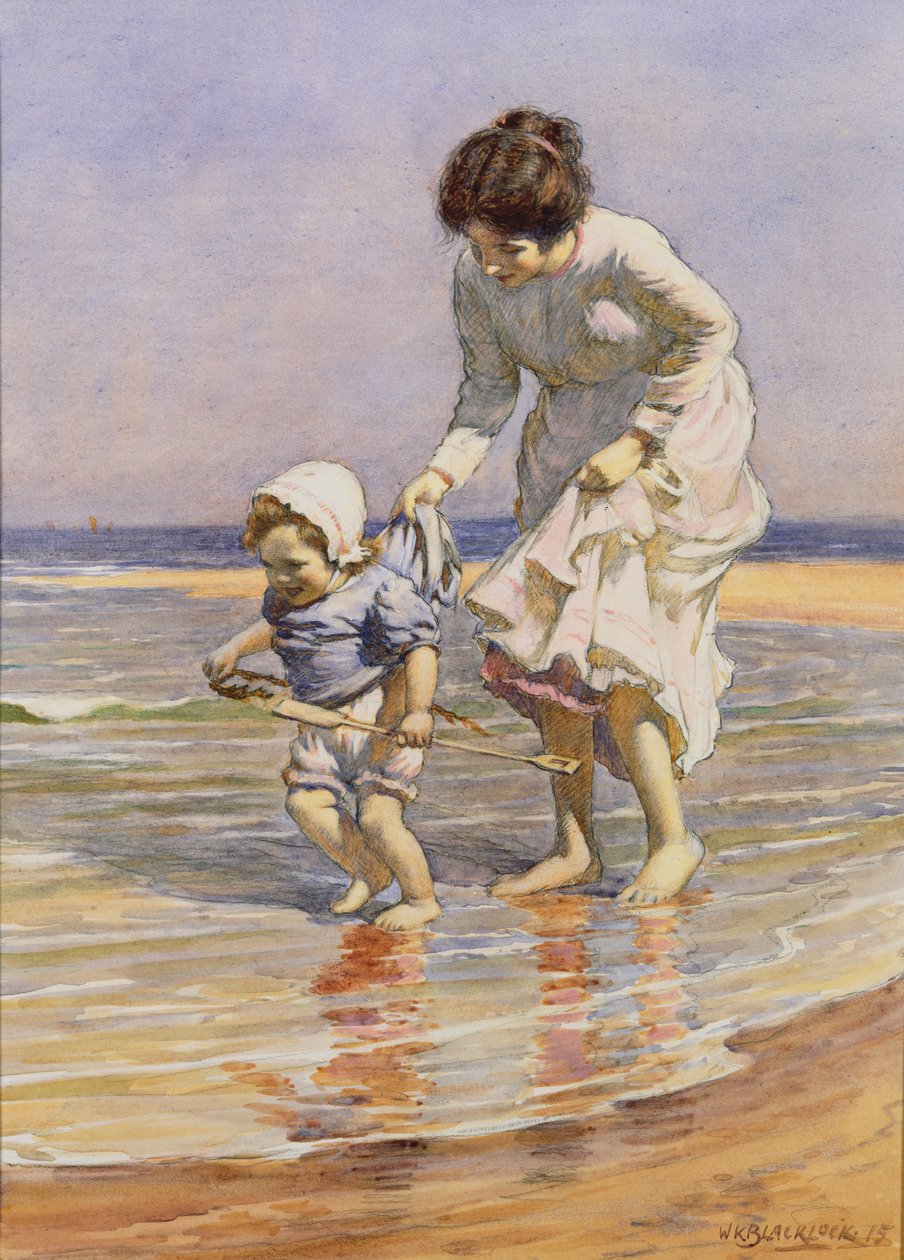 Pádlování, 1915 (wc a tužka na papíře) od William Kay Blacklock
