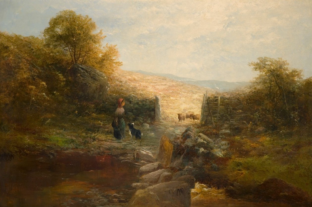 Pastýřka s ovečkami od William Linnell