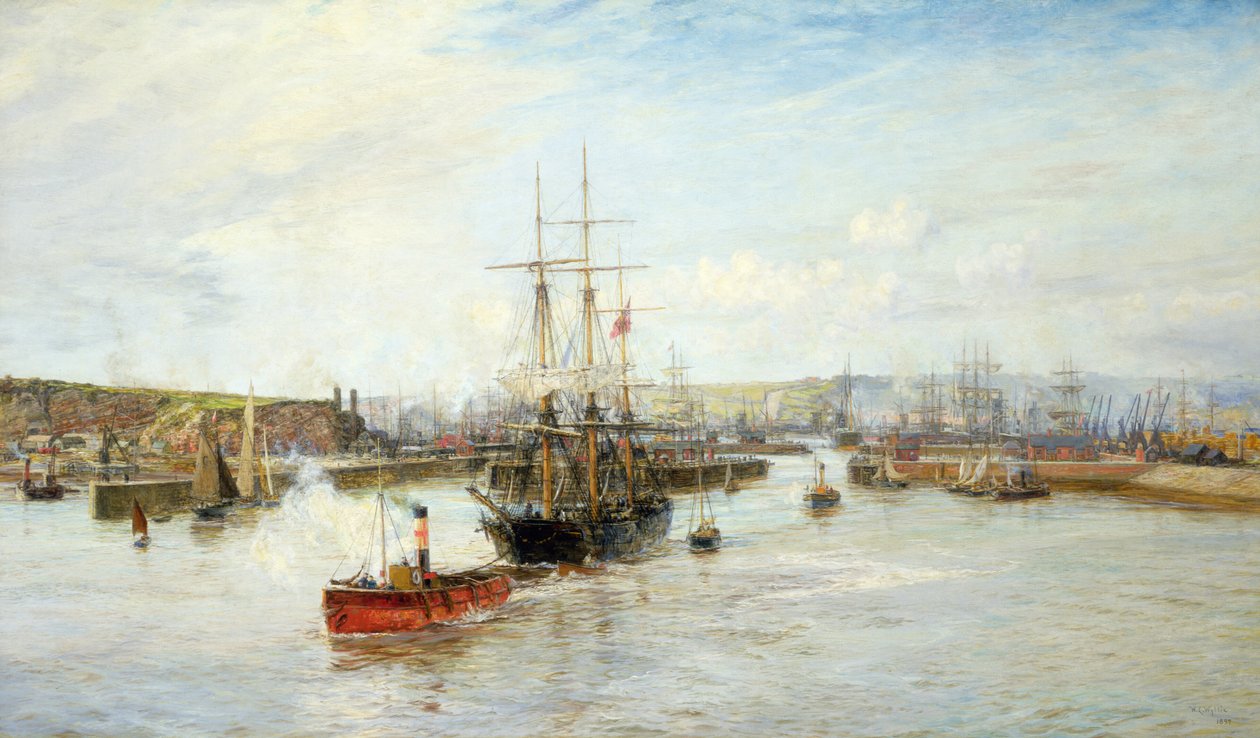 Vchod do Barry Dock, Jižní Wales, 1897 od William Lionel Wyllie