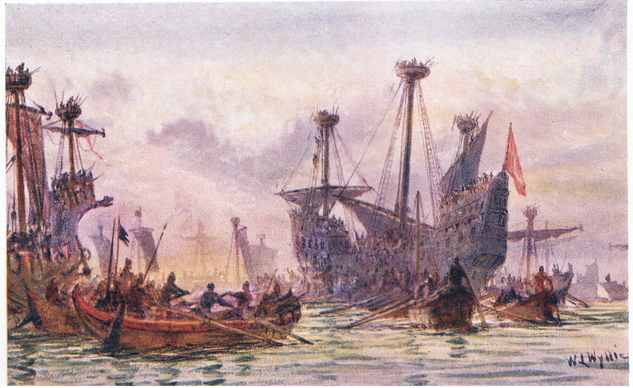 Richard I. v akci s lodí Saracen, 1915 od William Lionel Wyllie