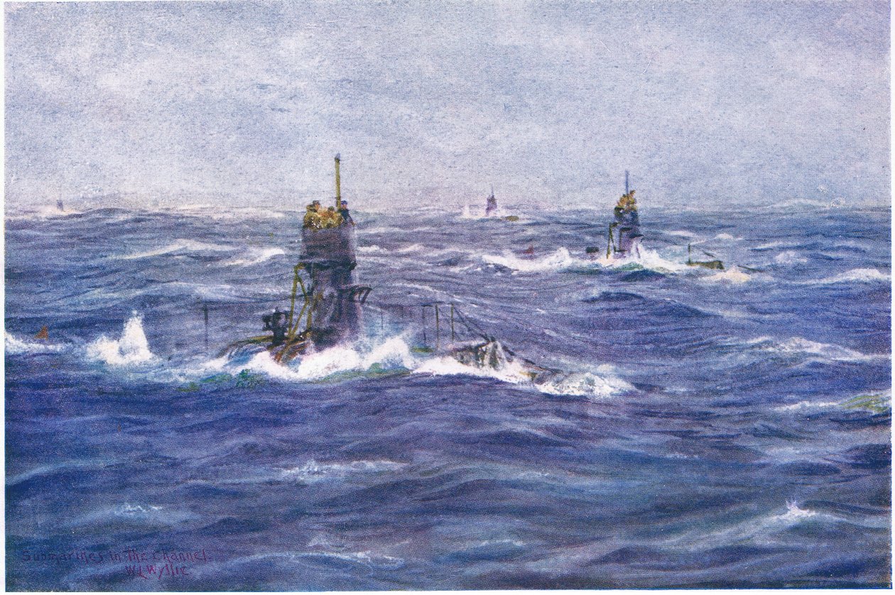 Ponorky v Lamanšském průlivu, 1915 od William Lionel Wyllie