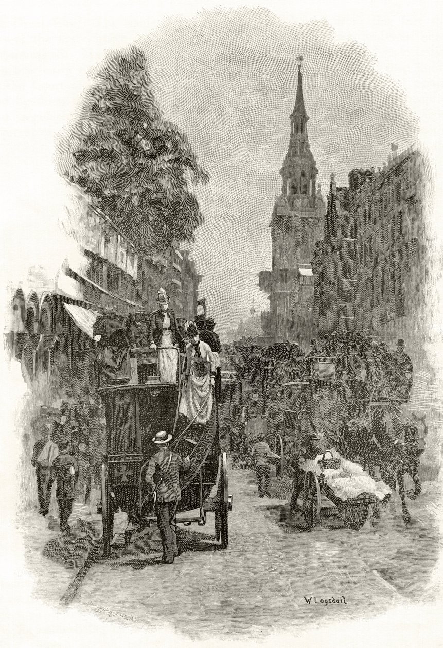Cheapside and Bow Church Steeple, z 