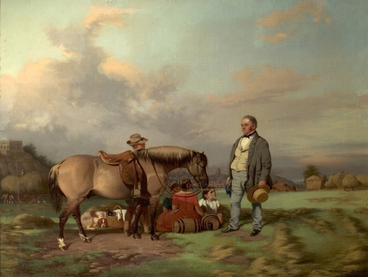 Joseph Fenton s rodinou na Meadows, Nottingham, 1840 od William Malbon