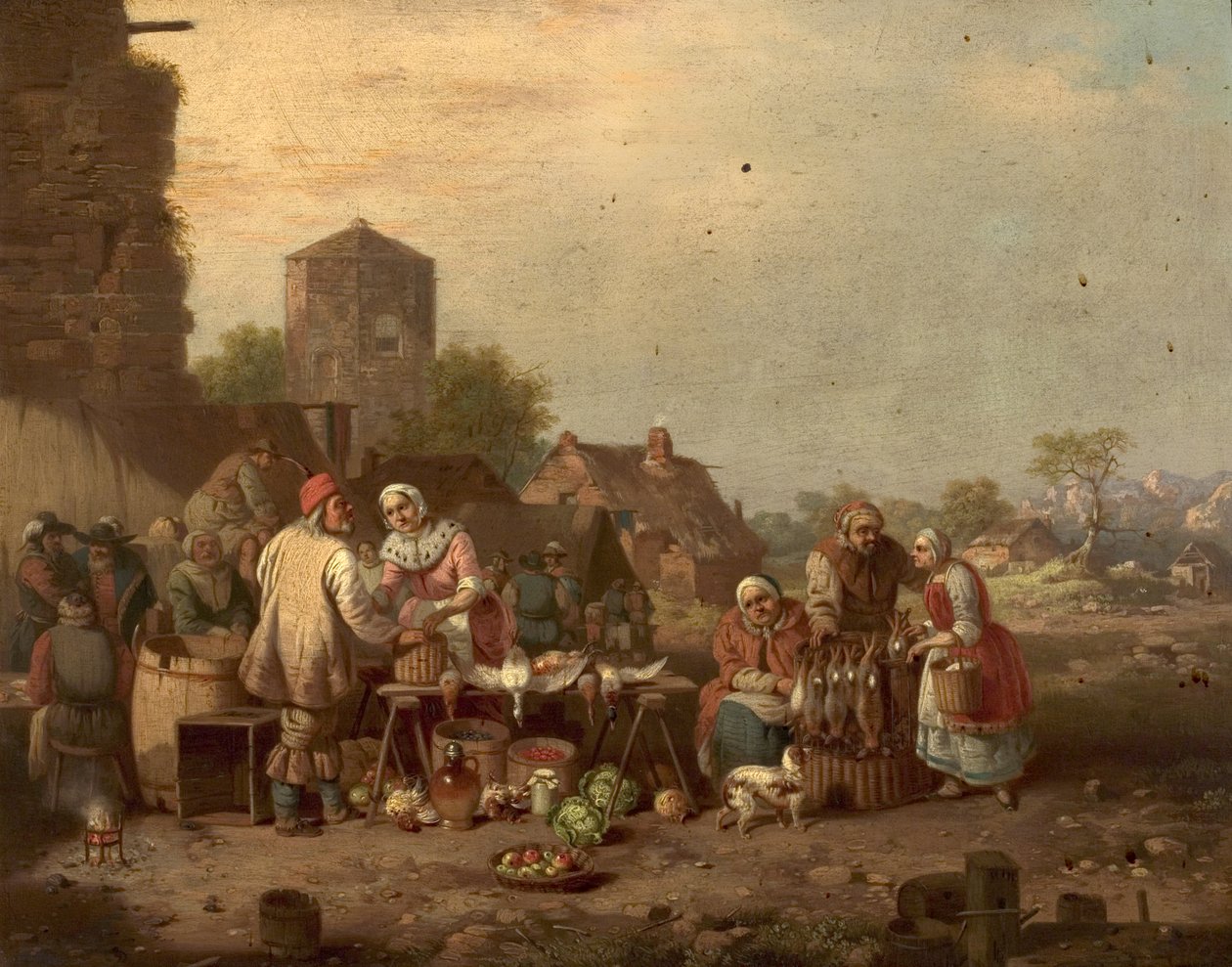 Scéna z vesnického trhu od William Malbon