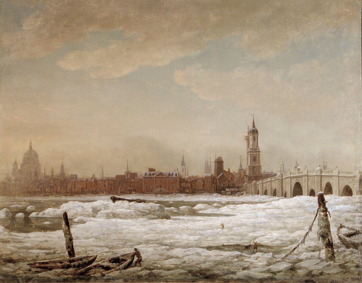 London Bridge ve velkém mrazu 1776, 1776 od William Marlow