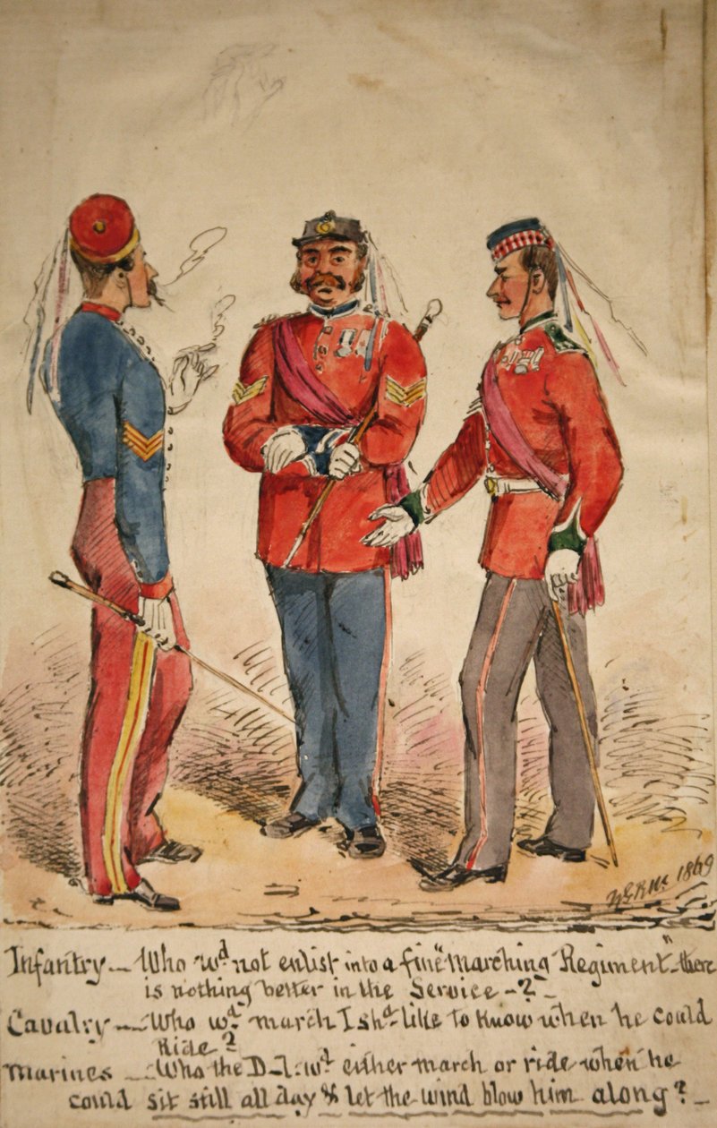 Diskuse pěchoty, kavalérie a námořní pěchoty, 1869 od William Masters