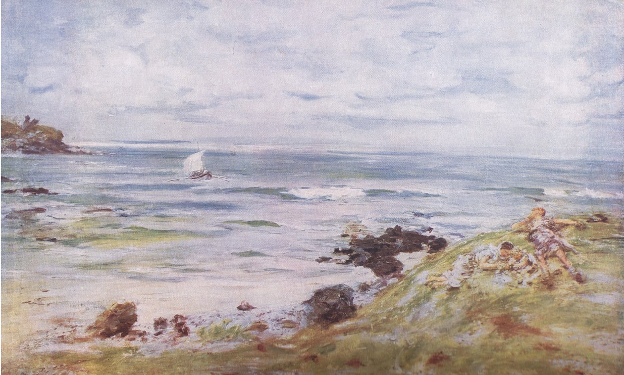 Příchod St Columba, Bibbys Annual, 1916-1917 od William McTaggart