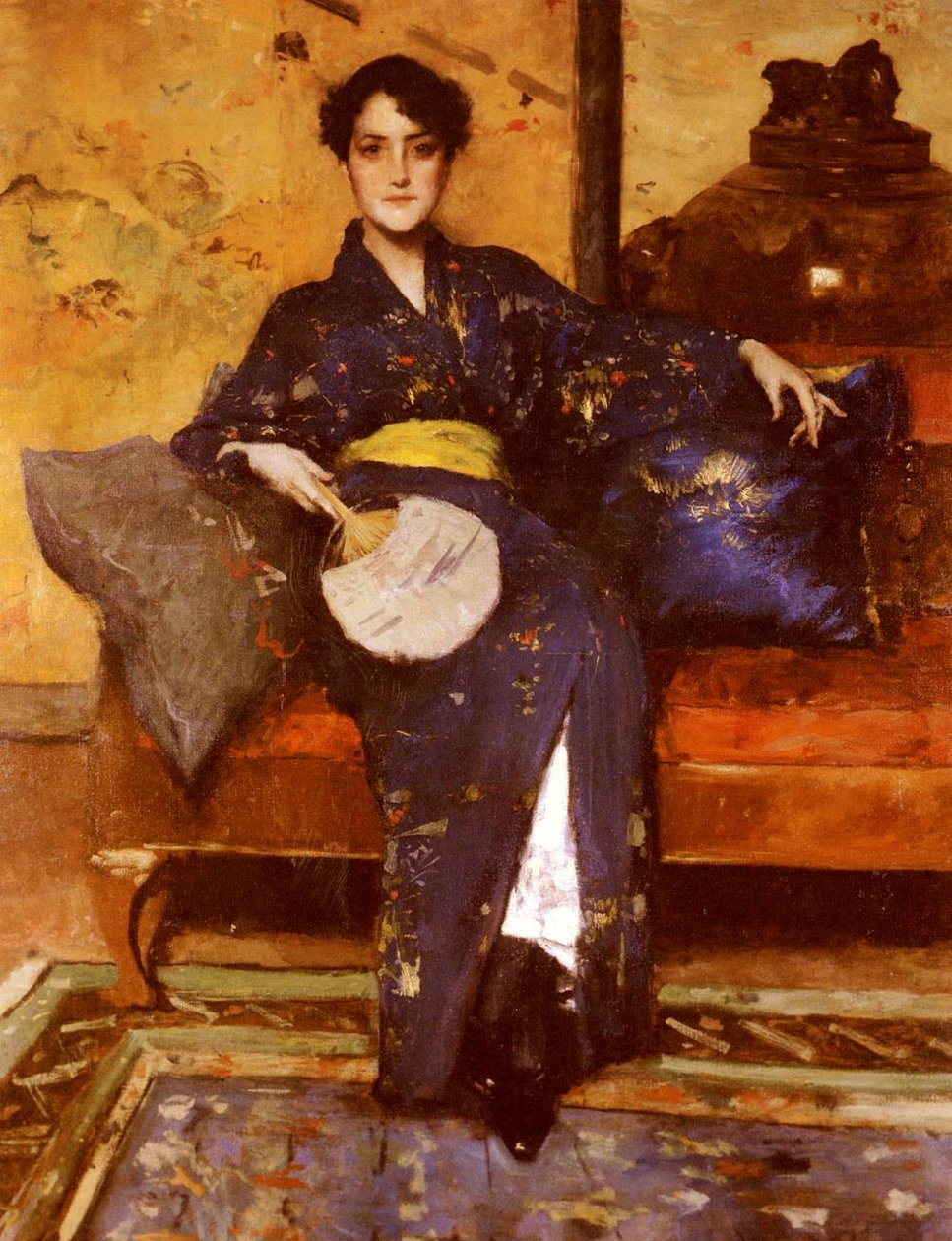 Modrý Kimonon od William Merritt Chase