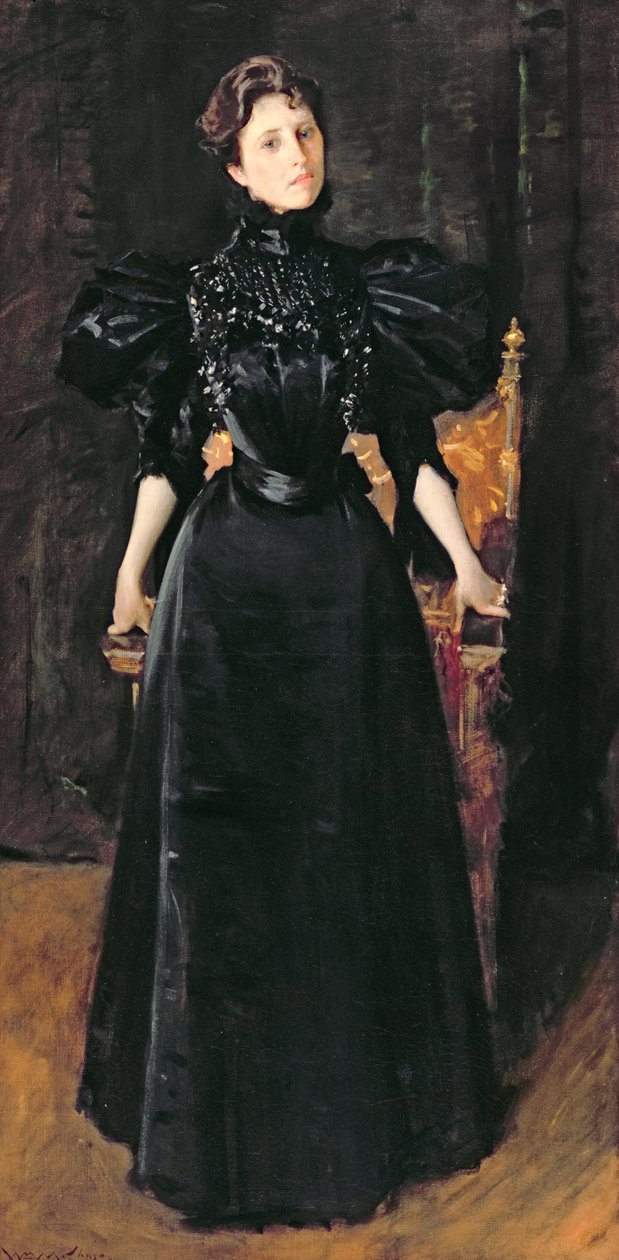 Portrét dámy v černém, kolem roku 1895 od William Merritt Chase