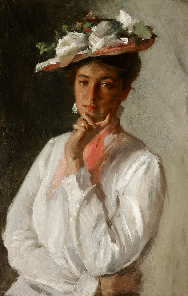 Žena v bílém od William Merritt Chase