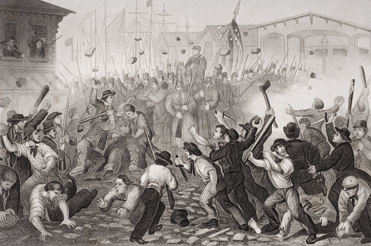 Útok na Massachusetts 6. v Baltimore, Maryland, 19. dubna 1861 od William Momberger