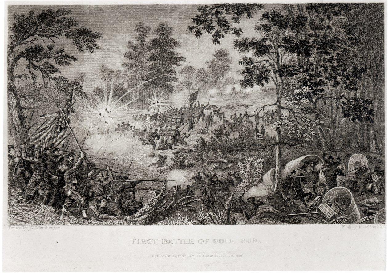 První bitva u Bull Run, 21. července 1861, vyryl J.C. McRae od William Momberger
