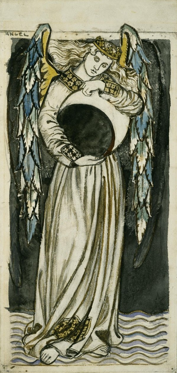 Noční anděl drží ubývající měsíc od William Morris