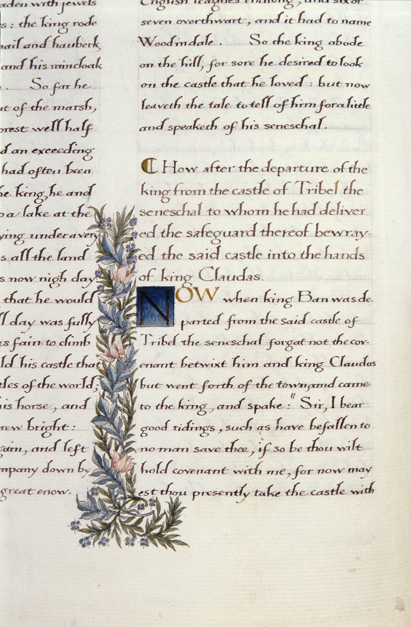 Jeden ze dvou fragmentů z Lancelot du Lac (re 223038) od William Morris