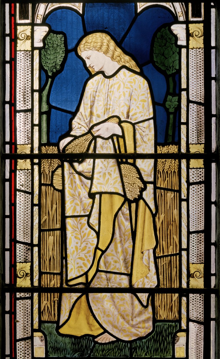 Ruth Amid the Alien Corn, Kostel svatého Edwarda Vyznavače, Cheddleton, 1868 od William Morris
