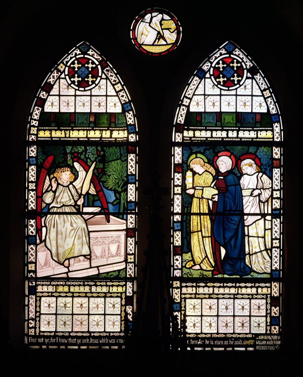 Tři Marie u hrobu, 1862 (vitráže) od William Morris