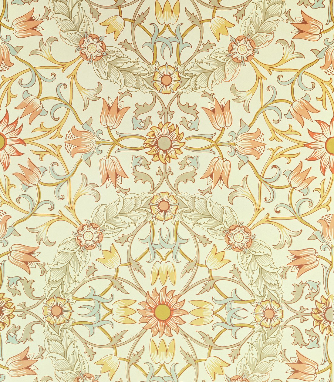 Tapeta s květinovým vzorem lilií obklopených růžemi navržená Williamem Morrisem (1834-96) od William Morris